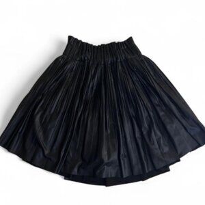 ZARA Black Pleather Pleated Miniskort Size XS